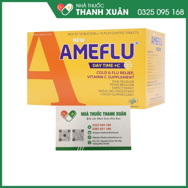 New Ameflu Day Time + C giảm triệu chứng cảm cúm, cảm lạnh